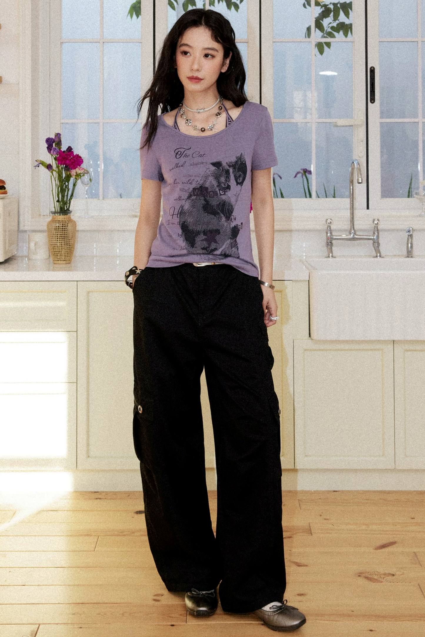 Washed Cotton Workwear Pants