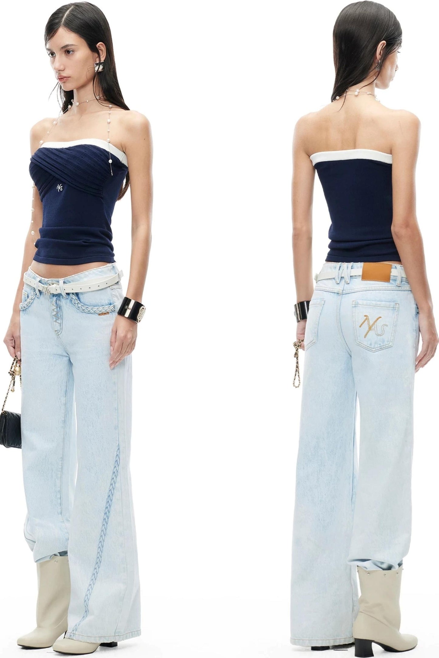 Lace Knit Ruched Vest