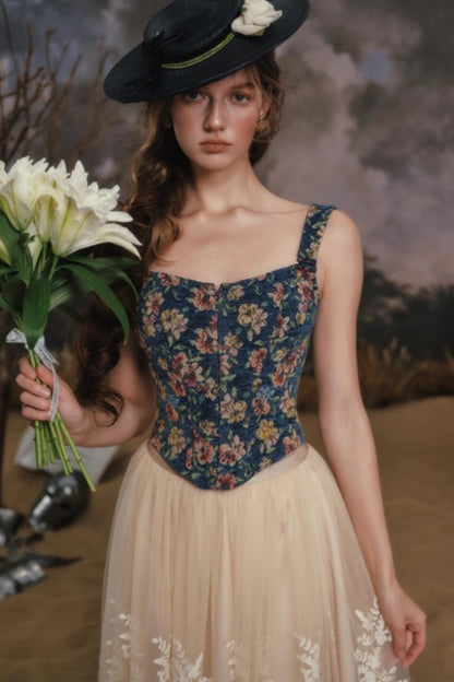 Azure Floral Vest Set-Up