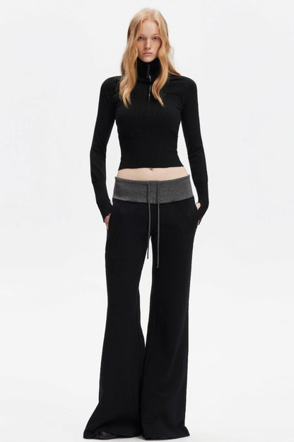 Half-High Collar Knit Top