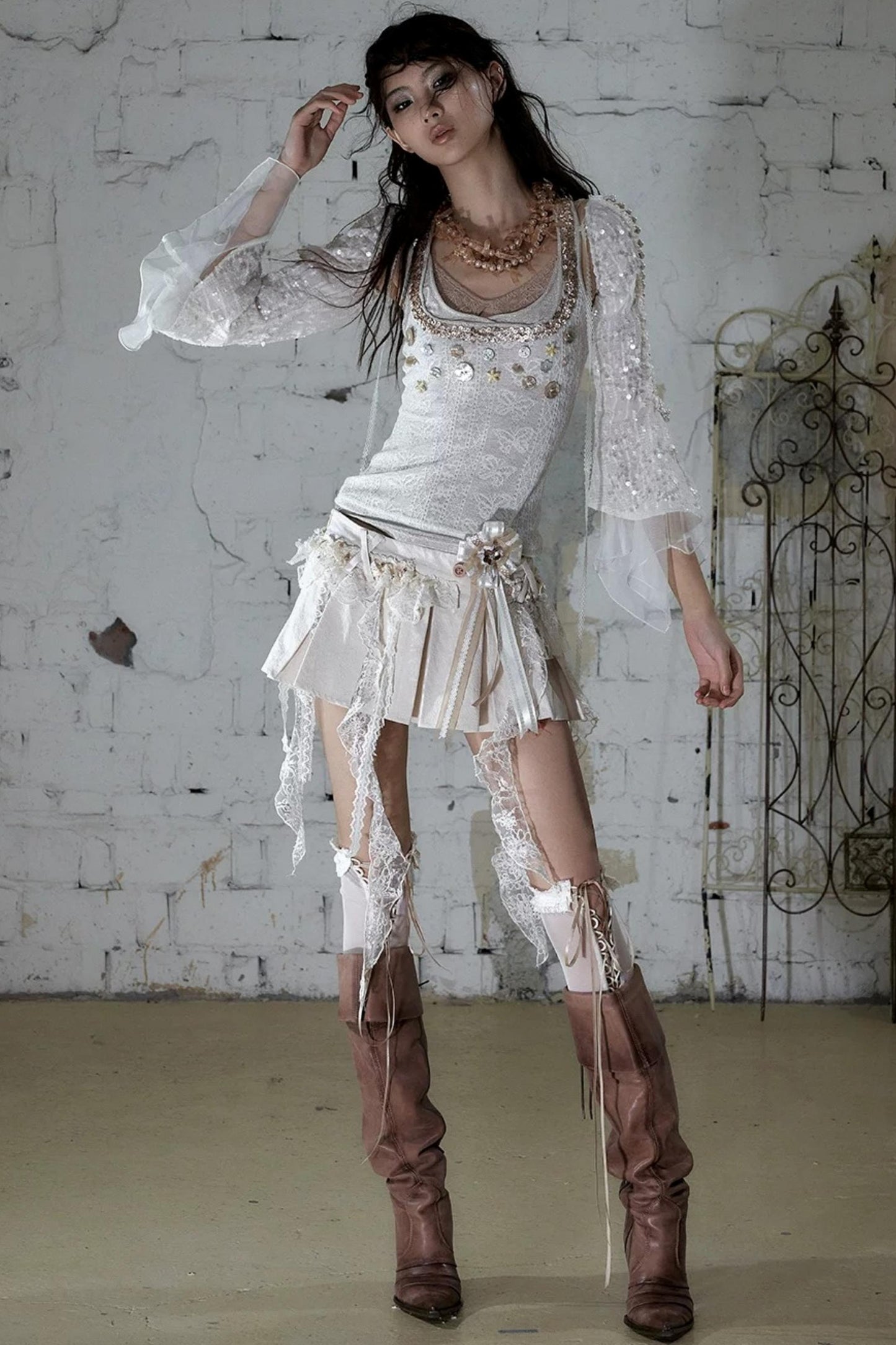 Baroque Pearl Chiffon Cover-Up