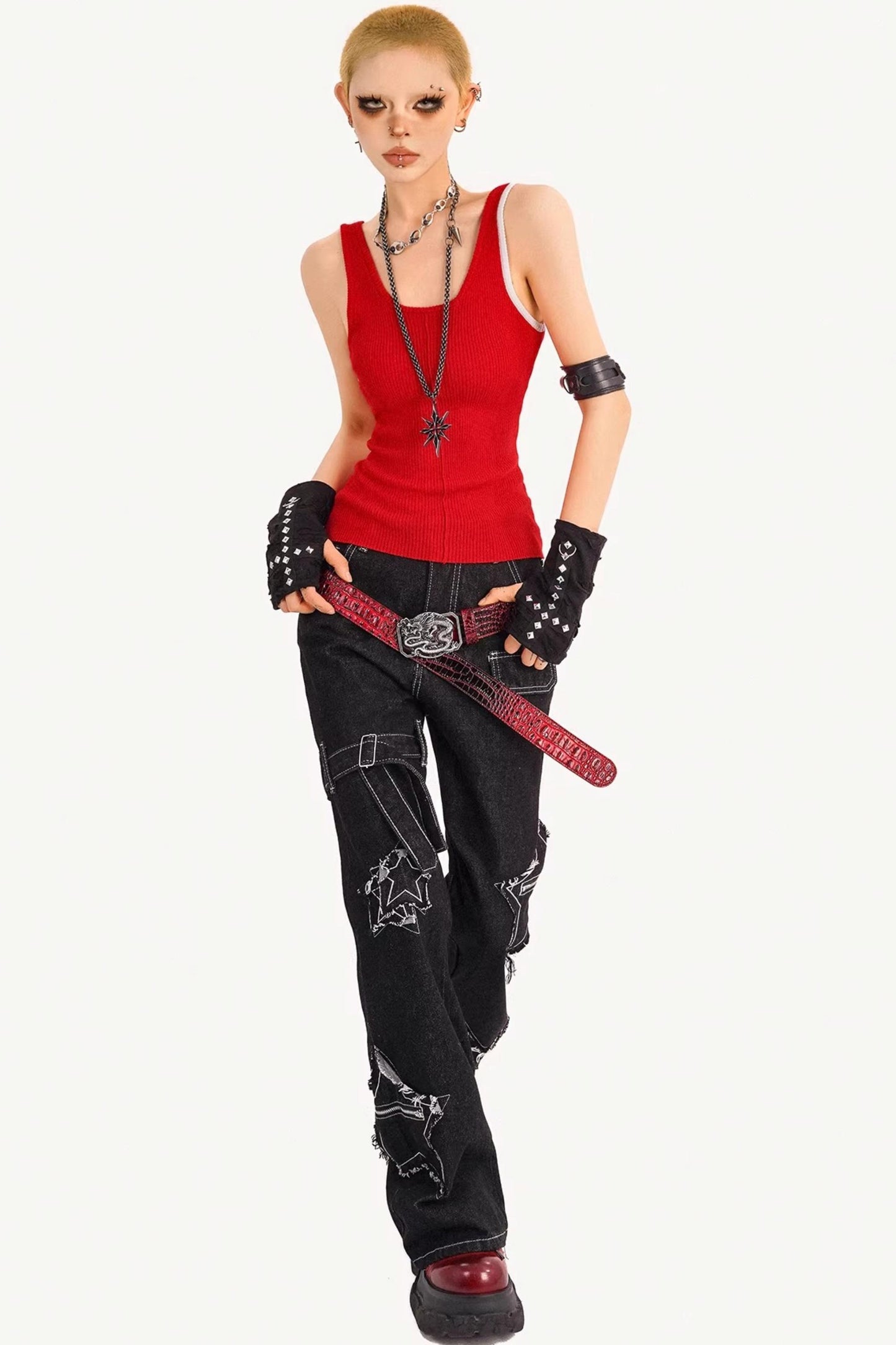 American Retro Star Flared Pants