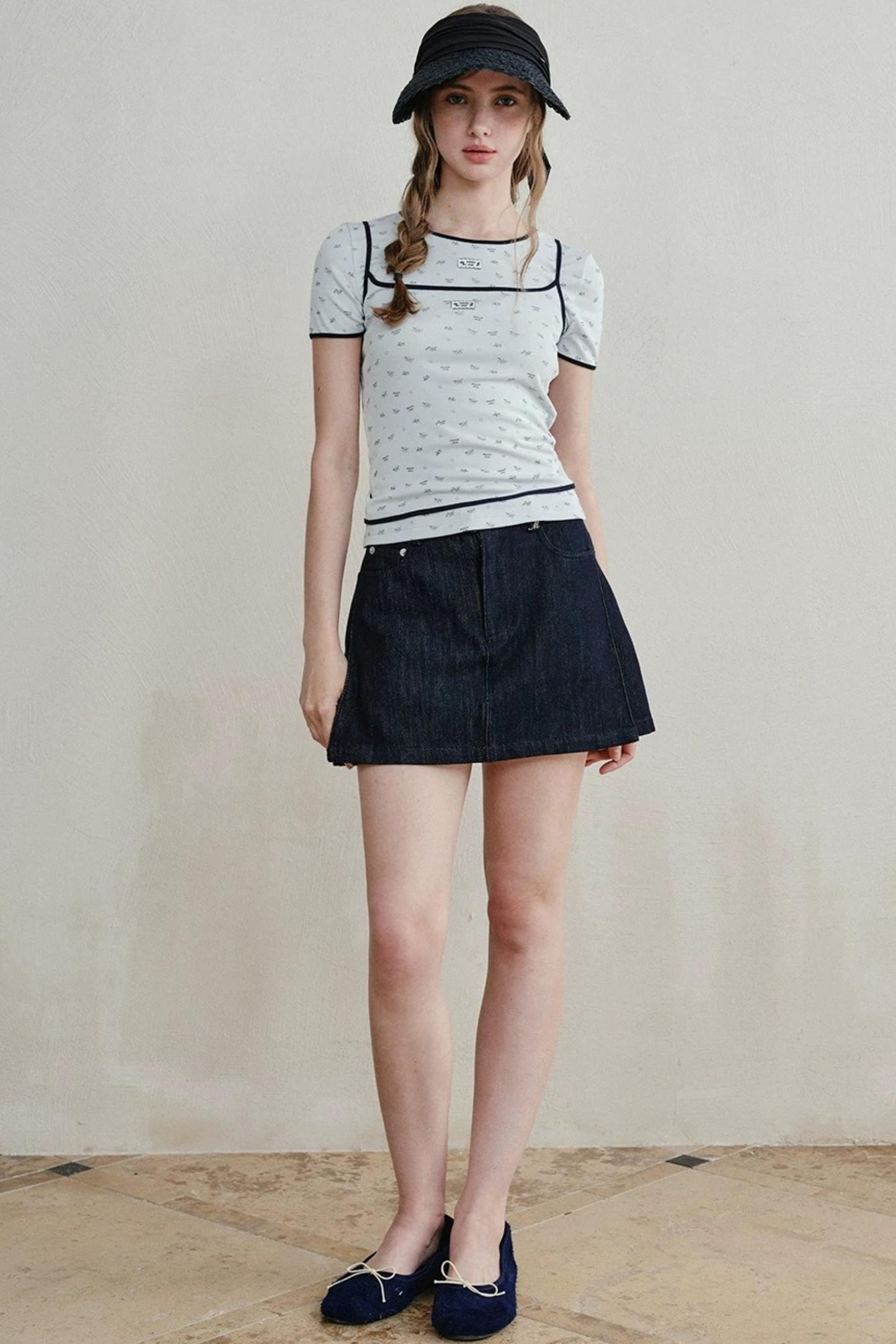 Retro Denim A-Line Skirt