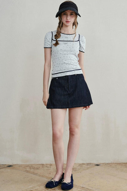 Retro Denim A-Line Skirt
