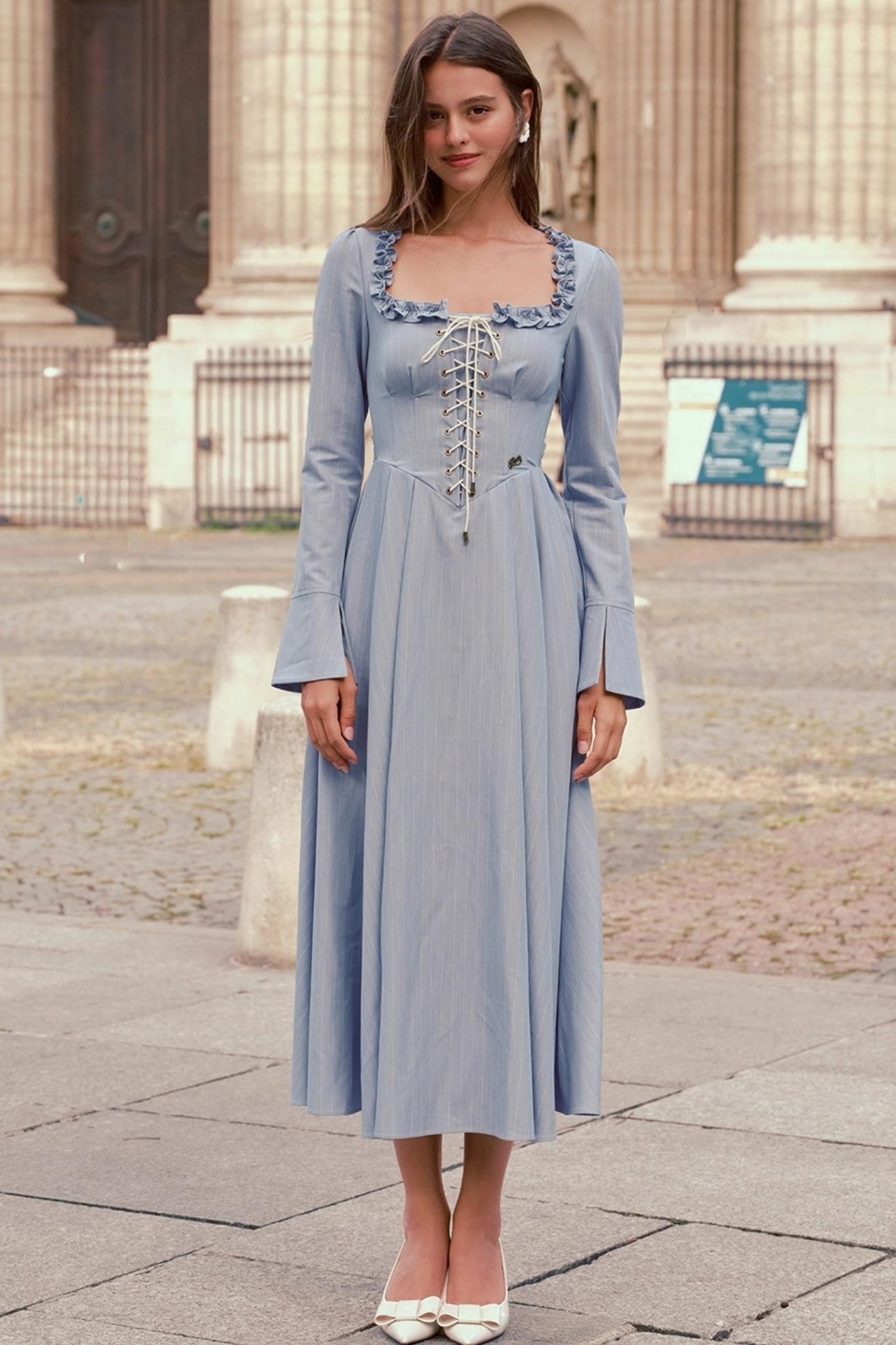 Silhouette Blue Lace Dress