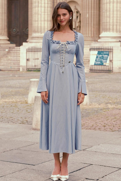 Silhouette Blue Lace Dress