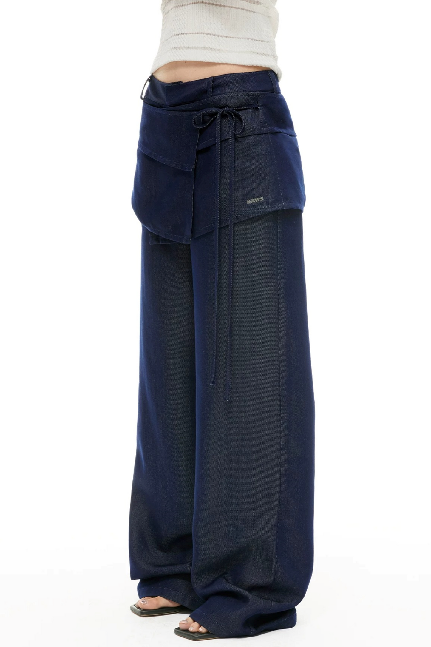 Lyocell Wide-Leg Pants Detachable Skirt