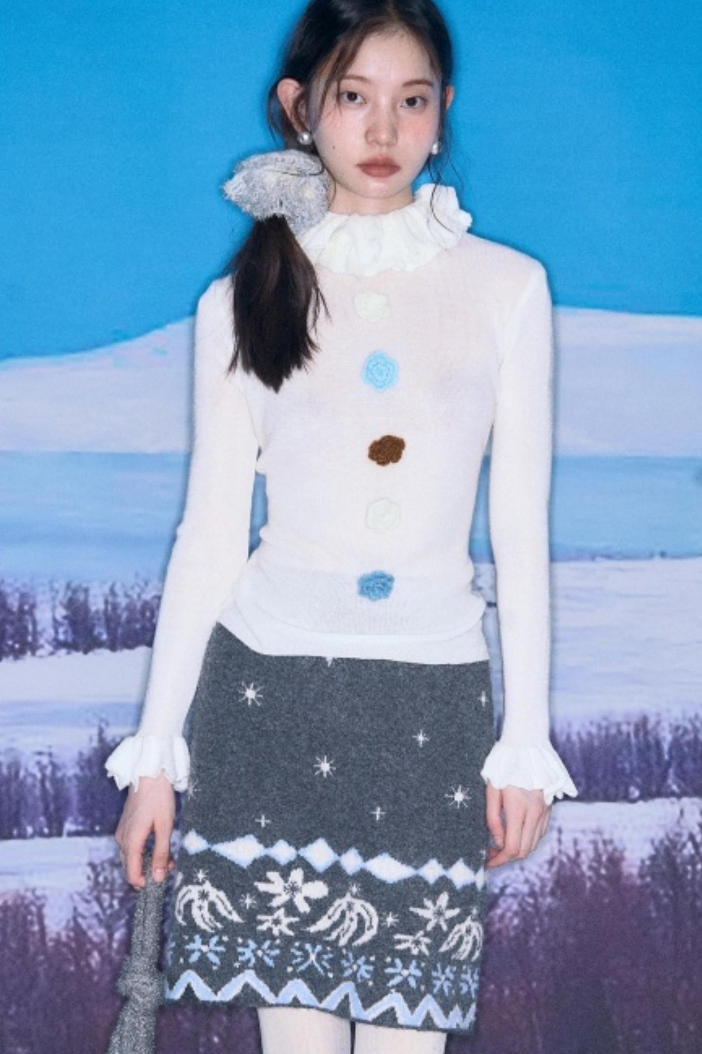 Velvet Floral Knit Top