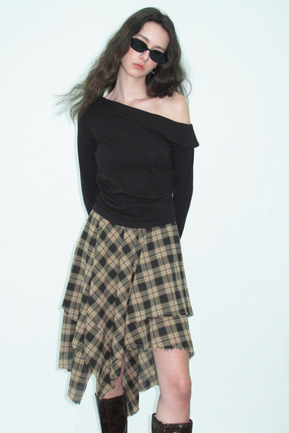Wood Grain Pleat Skirt