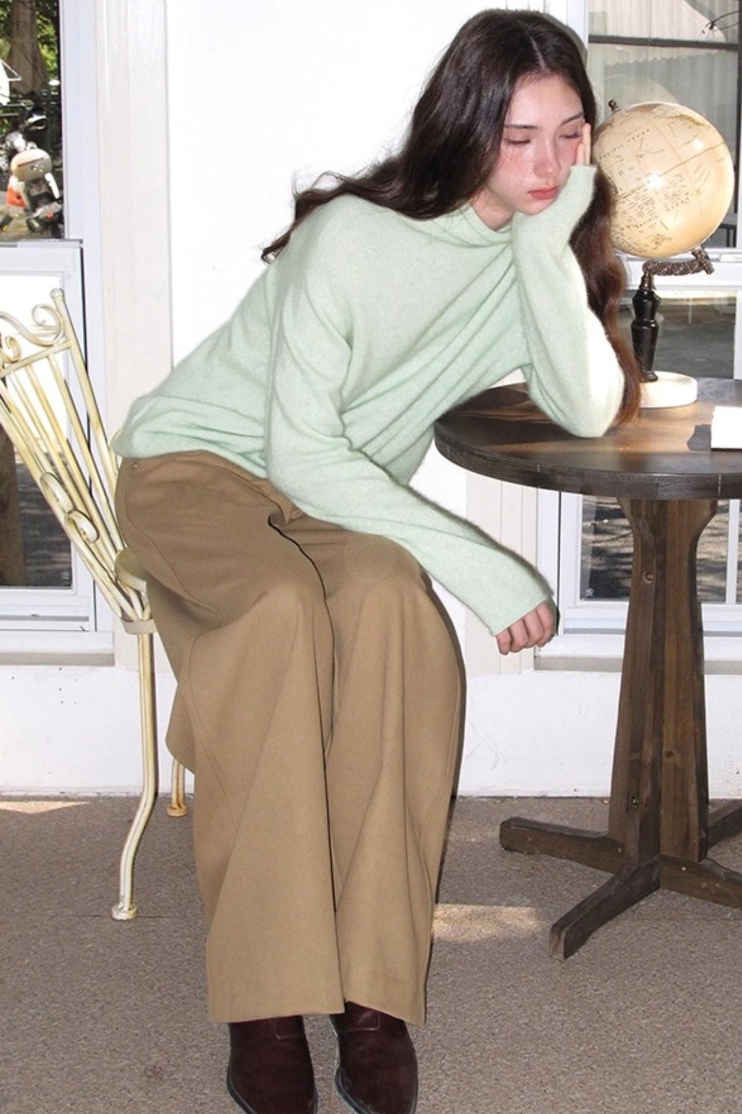 Superfine Wool Mint Sweater