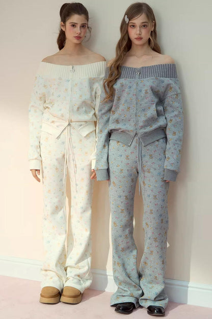 One-Shoulder Sweatshirt Set-Up