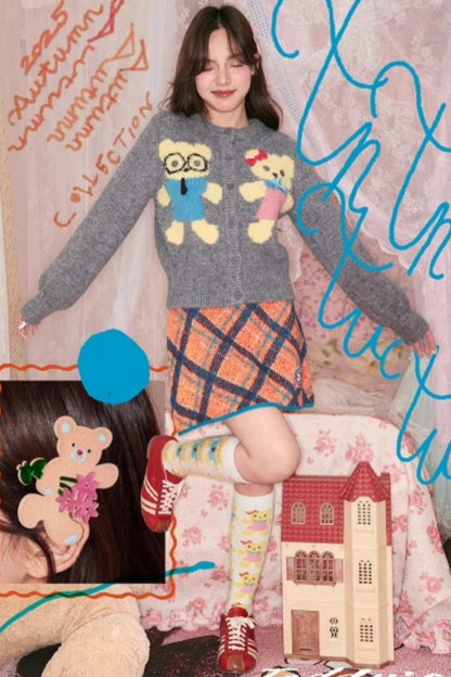 Bear Plush Knitted Socks