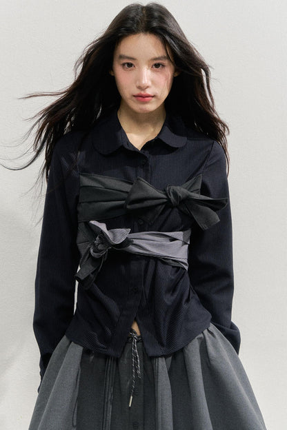 Butterfly Strap Long-Sleeved Shirt