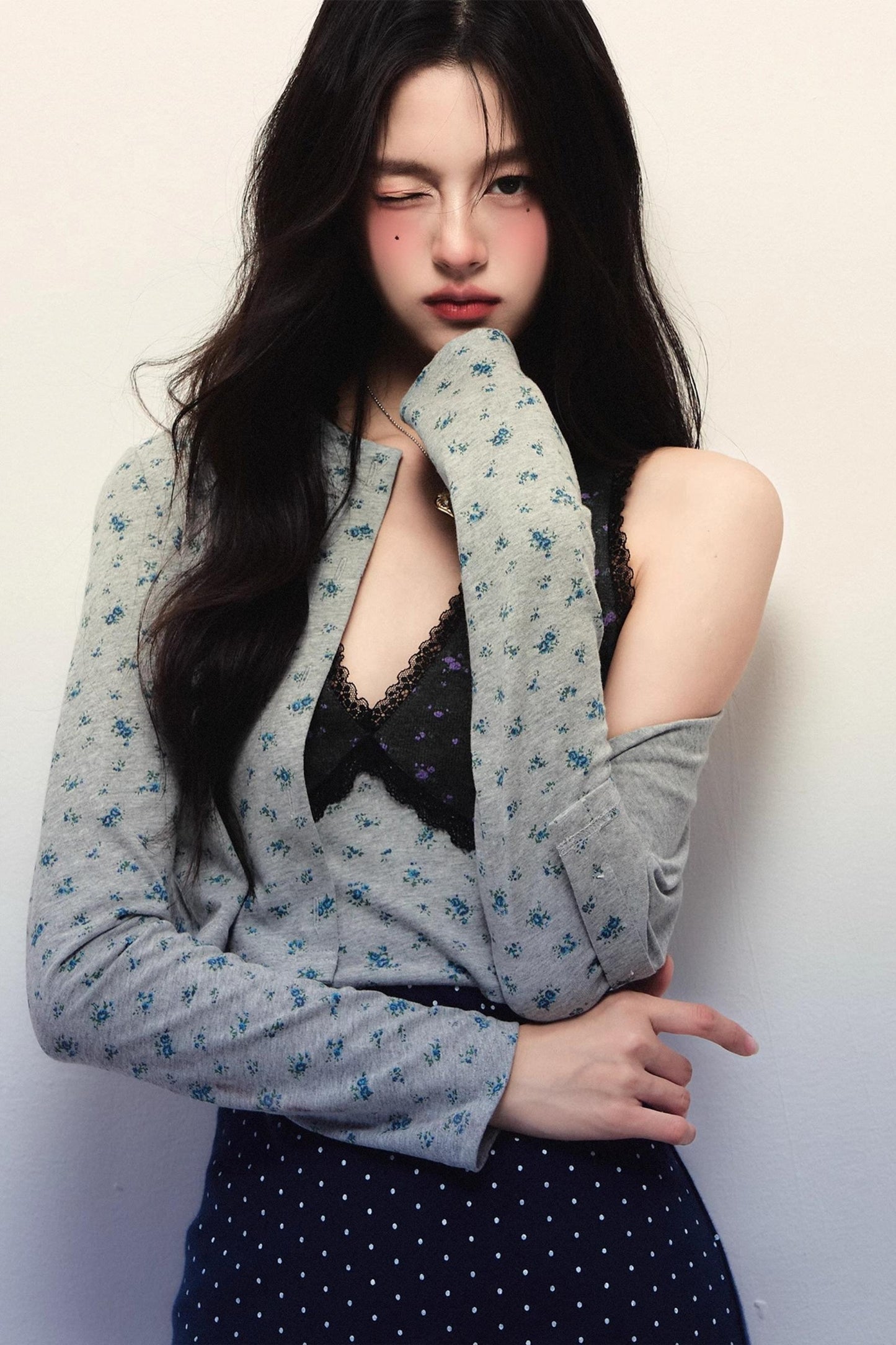 Polka Dot Patchwork V-Neck Sundress Set-Up