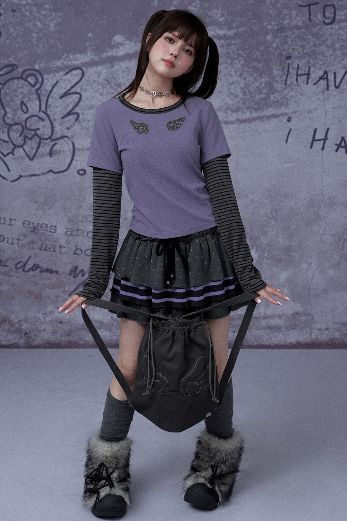 Purple Polka Dot Cake Skirt