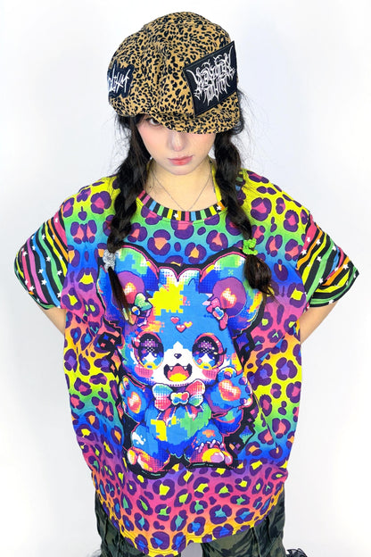 Rainbow Color Cotton Loose T-shirt