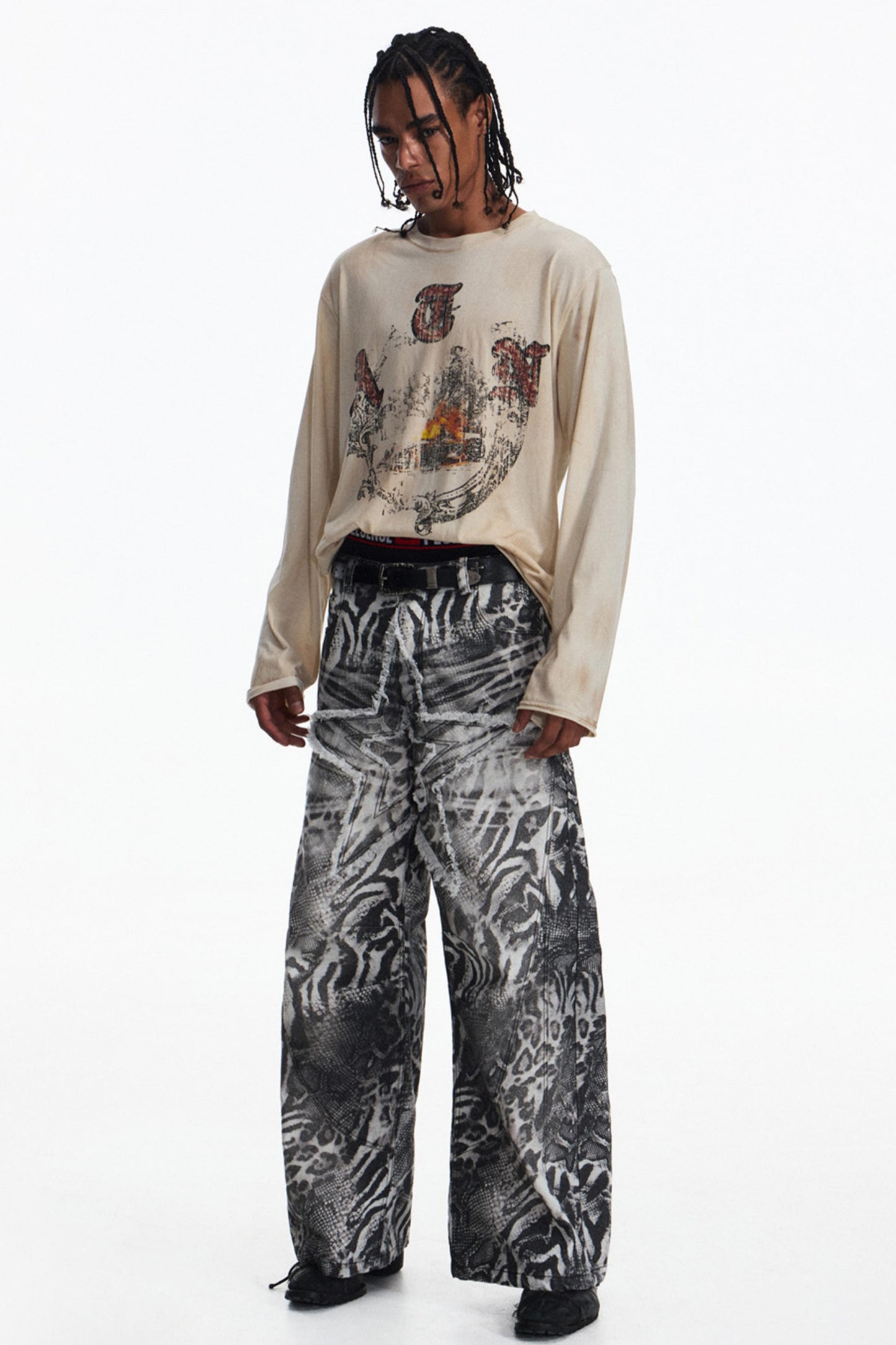 Vintage Distressed Long Sleeve T-Shirt