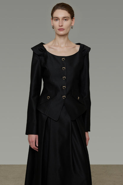 Square Neck Short Top & Skirt Set-Up