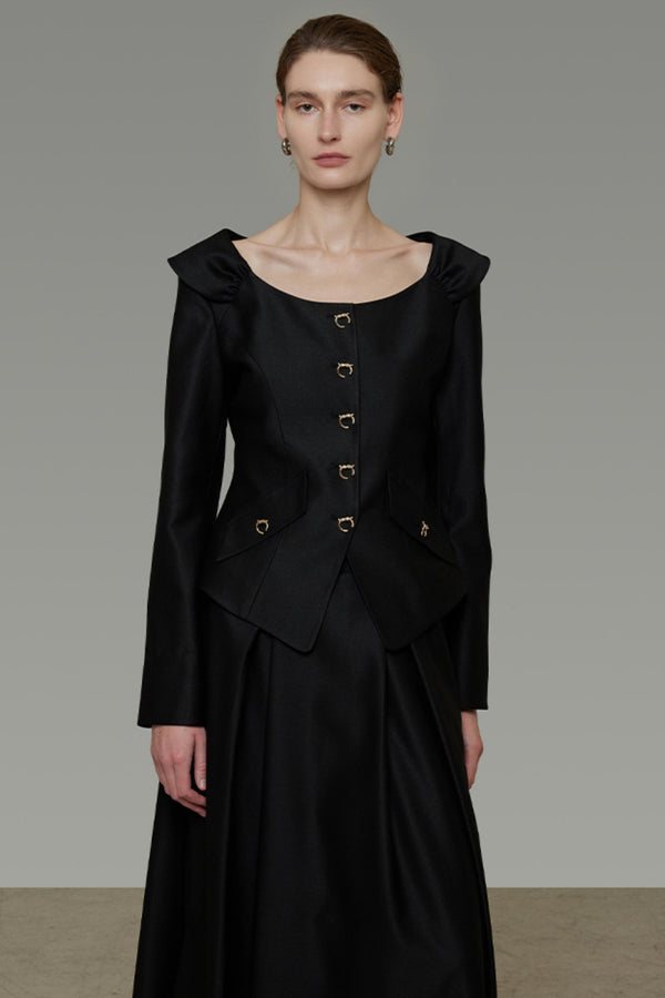 Square Neck Short Top & Skirt Set-Up