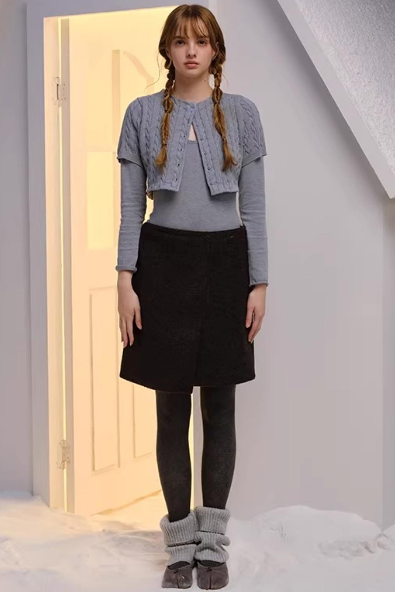 Twisted Pattern Cardigan Set