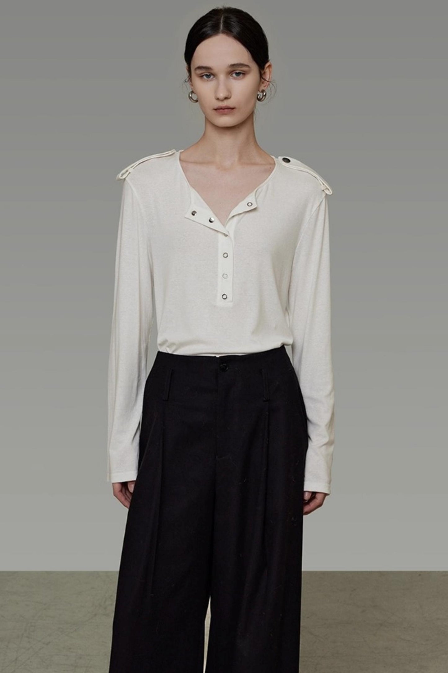 Versatile V-Neck Knit Top