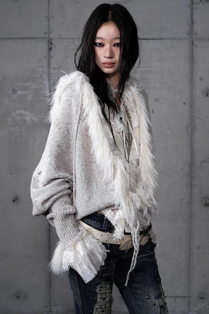 Lazy Vintage Hooded Sweater Coat