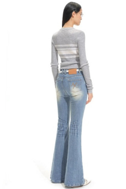 Stripe Wool Knit Cardigan