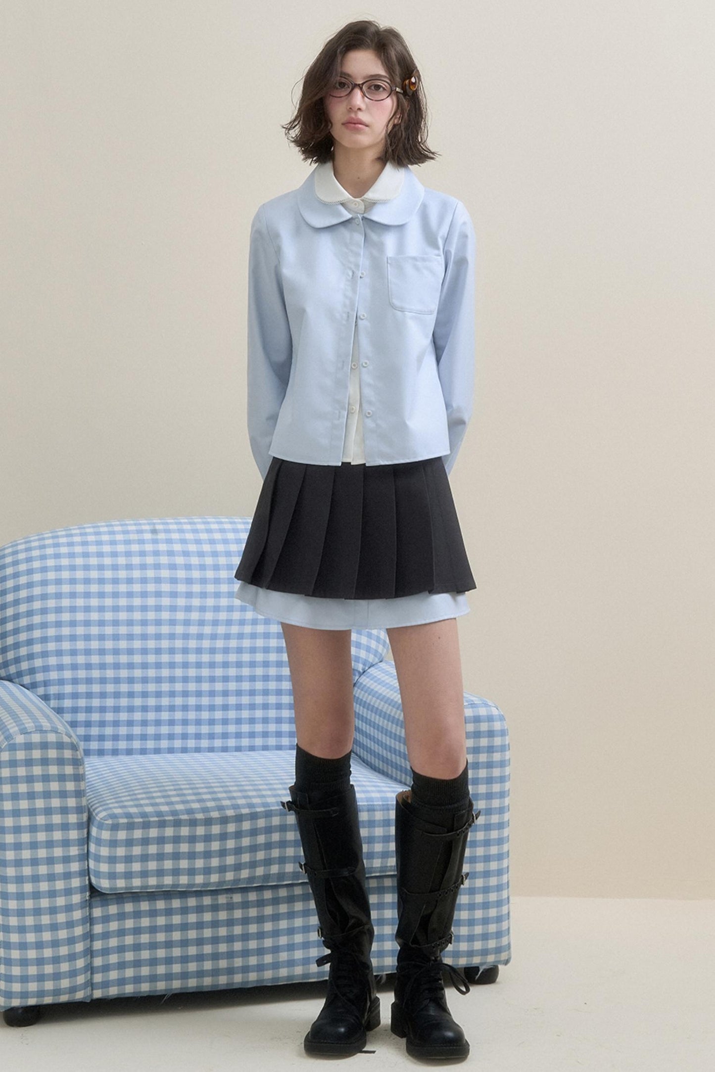 Blue Long Sleeved Shirt Set-Up