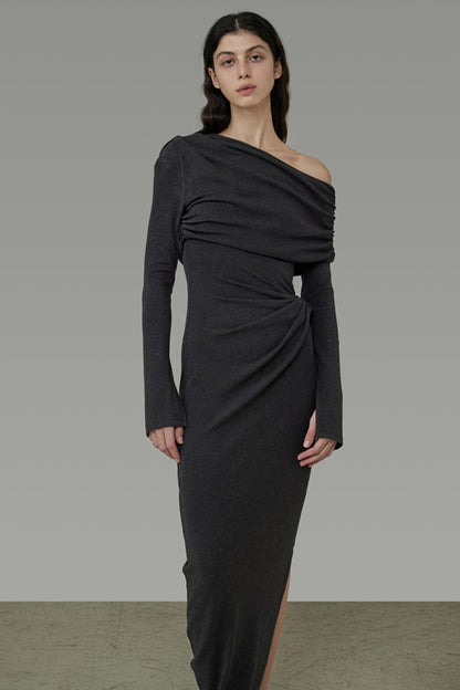 Slim Fit Slant Neck Dress