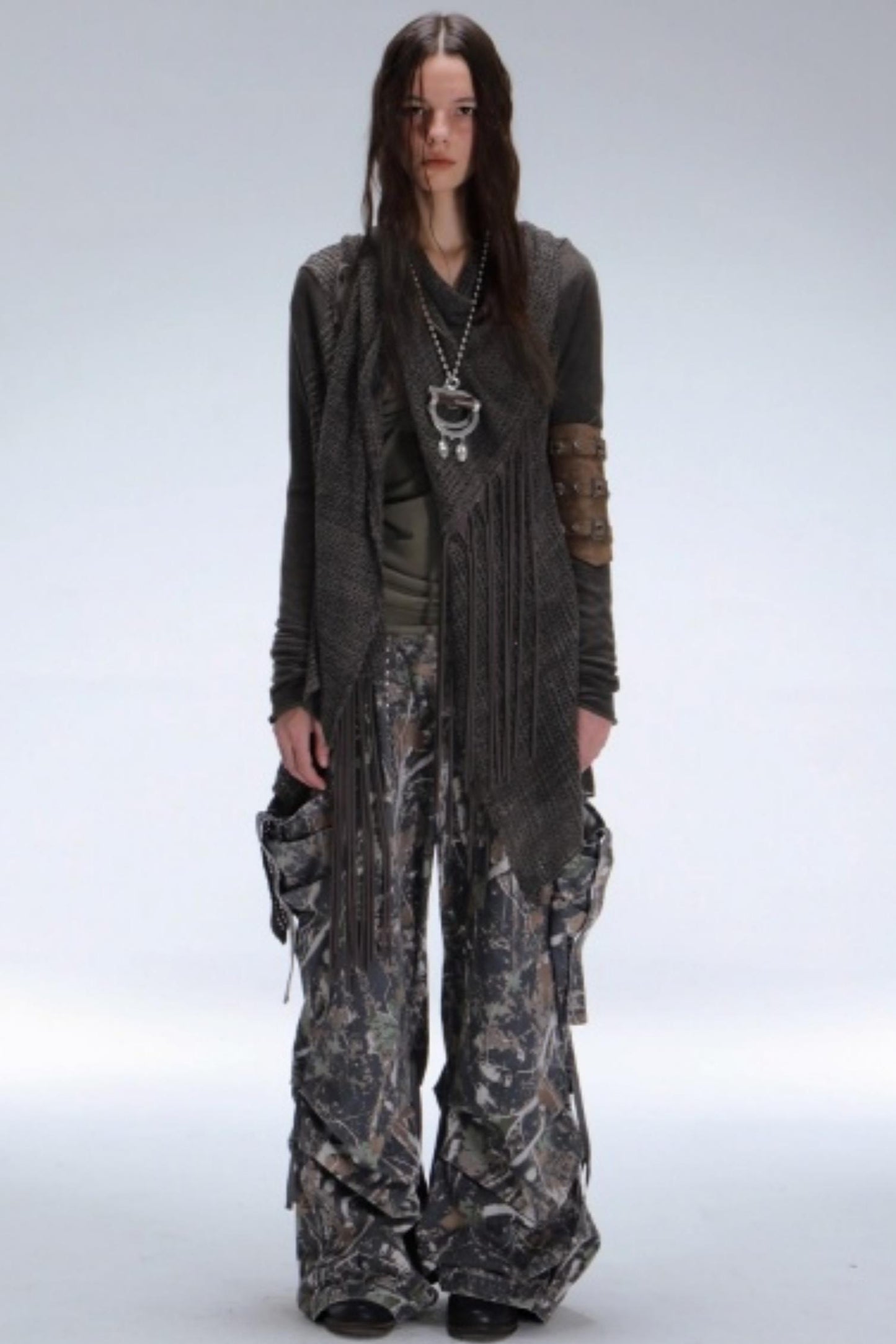 Bohemian Wool Fringed Cardigan