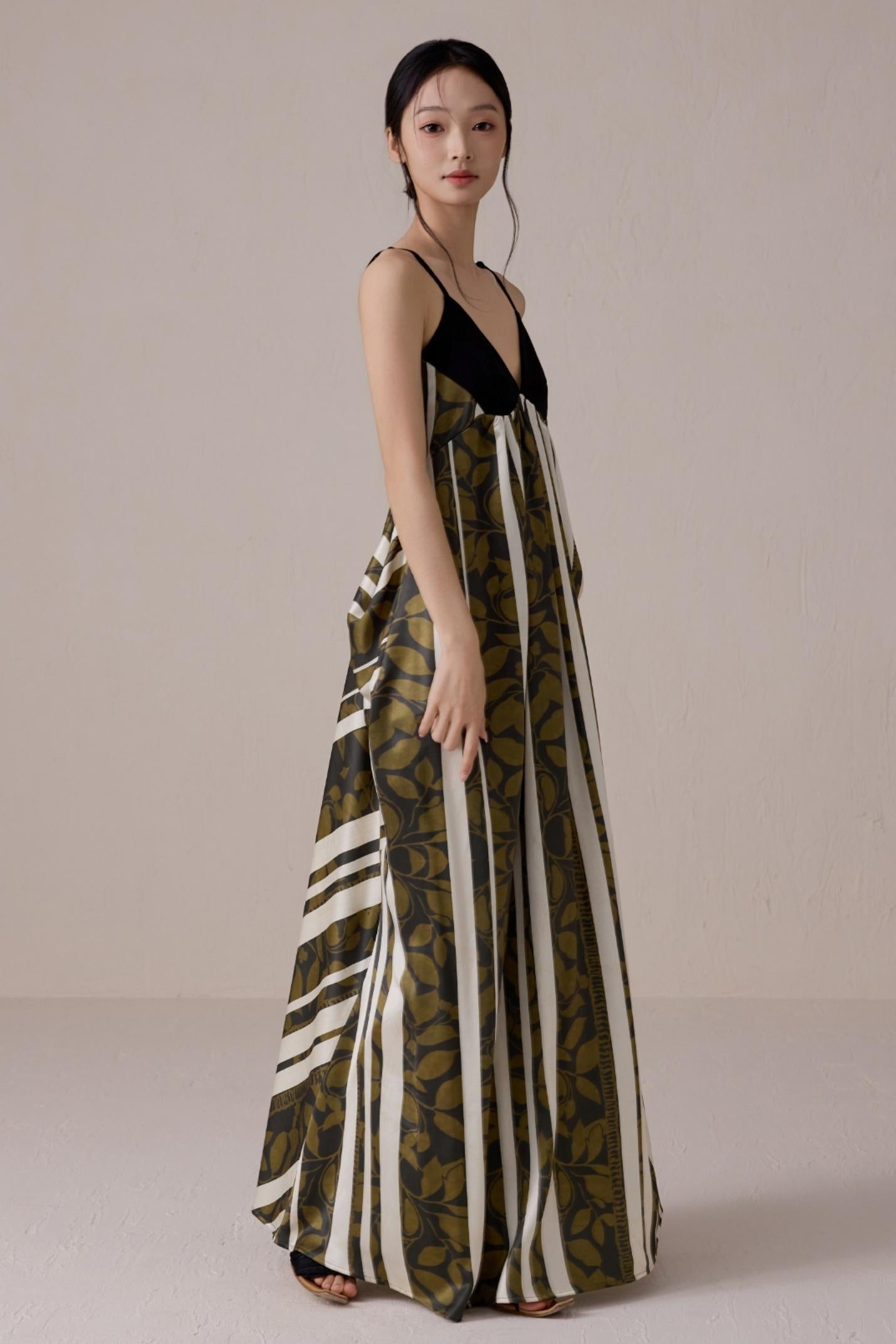 Striped V-Neck Dress