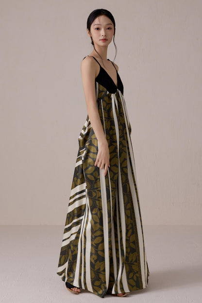 Striped V-Neck Dress