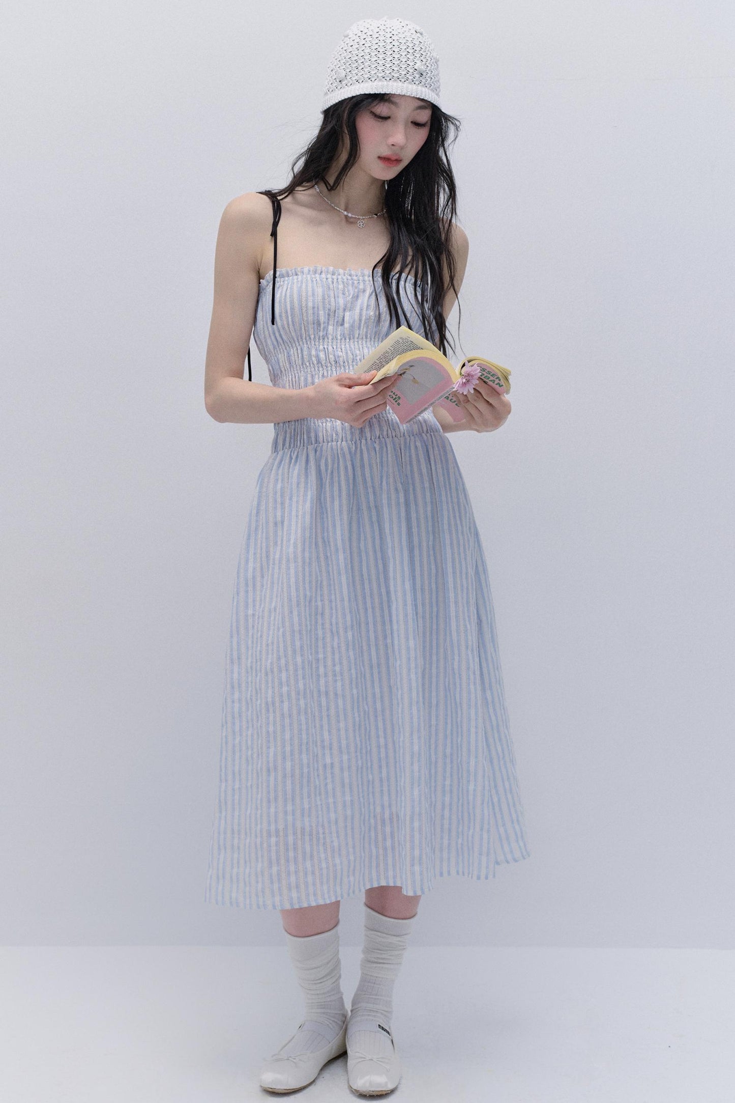 Striped Halter Maxi Dress