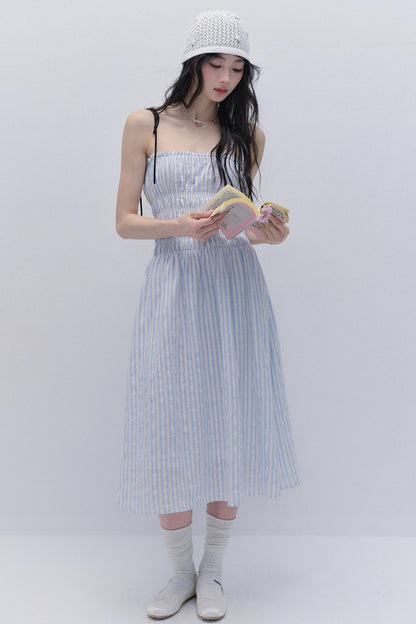 Striped Halter Maxi Dress