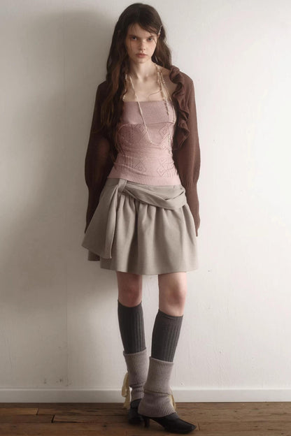 Retro Rüschen-Cardigan-Set
