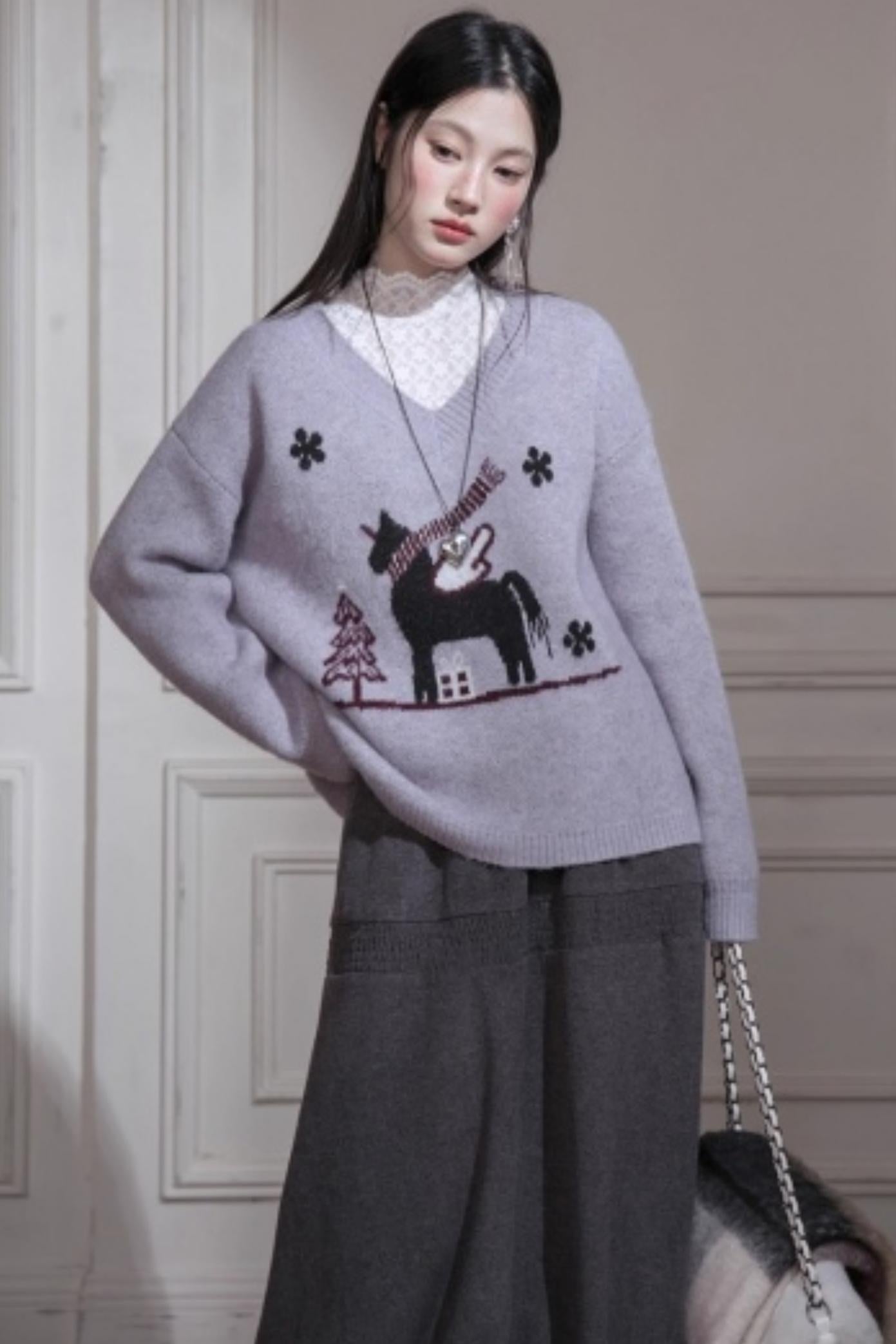 Soft Mist Purple Wool Sweater