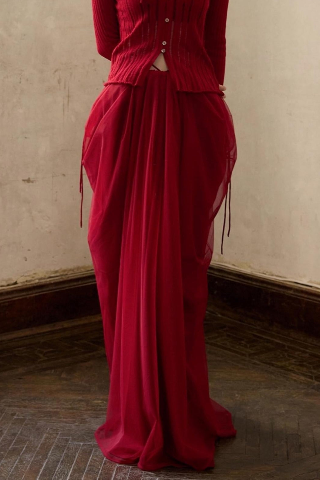 Autumn Romantic Mesh Skirt