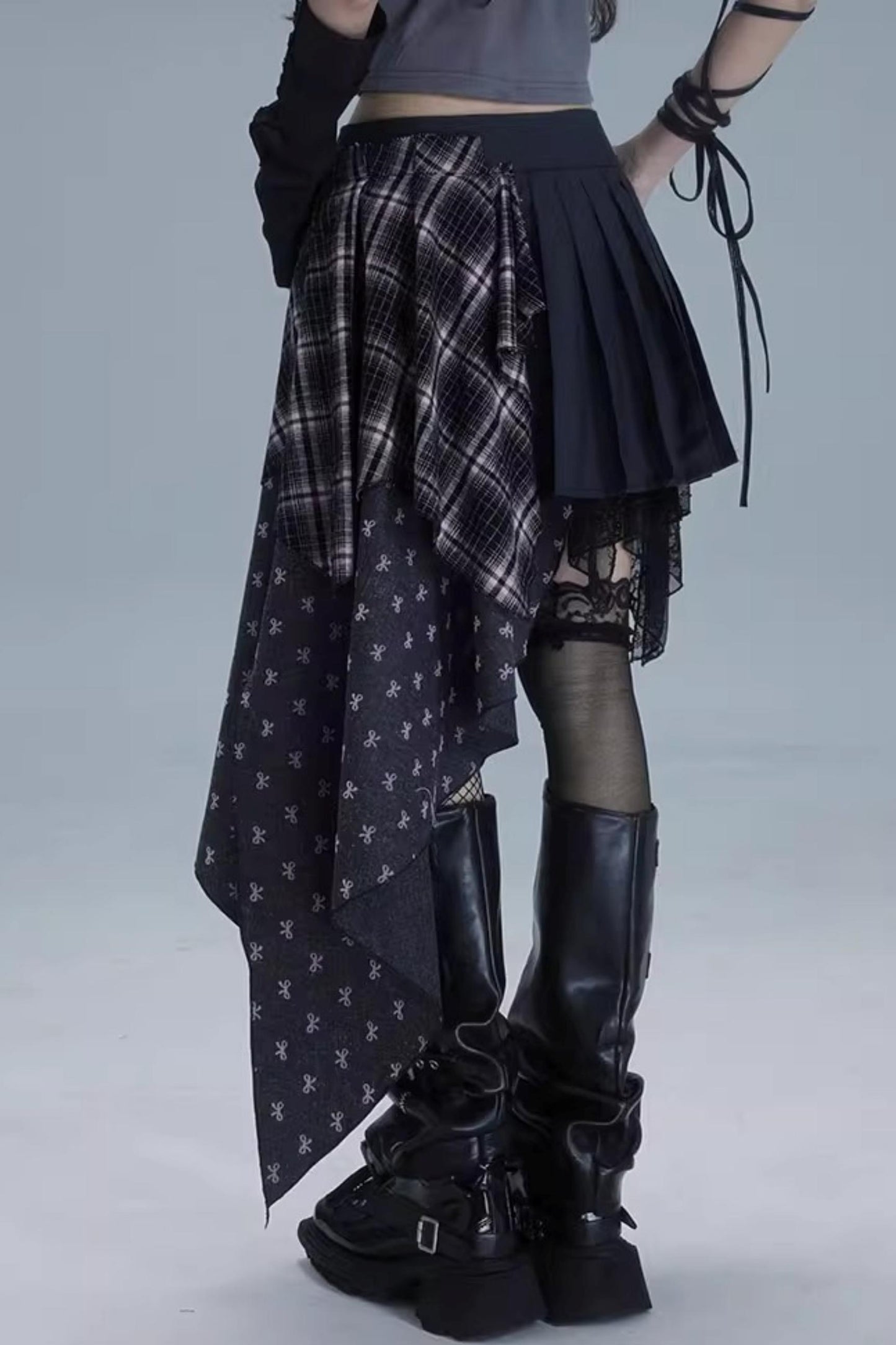 Plaid Embroidery Skirt