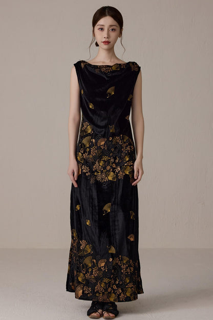 Retro Gold Swing Dress