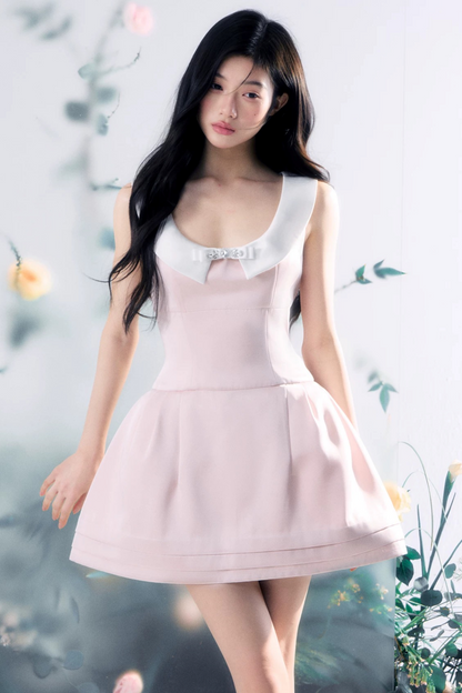 Pink Satin Vest Dress