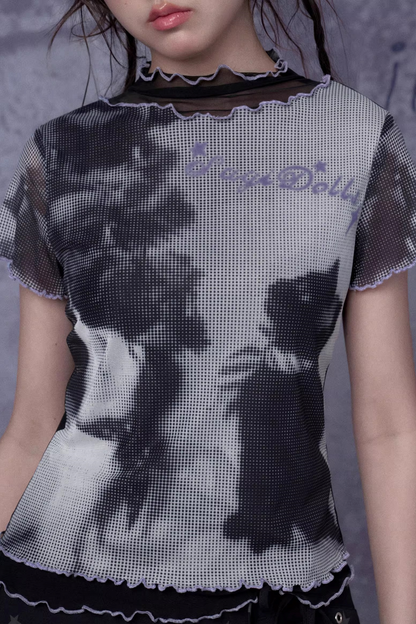 Retro Double-Layer Mesh Top