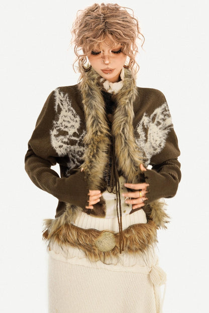 Retro Barn-Style Knit Cardigan