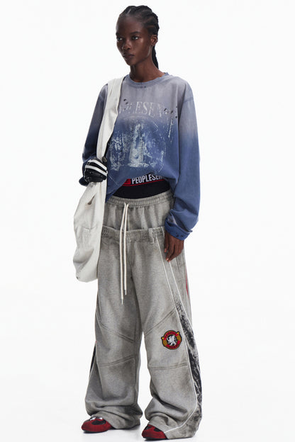 Sense Distressed Wide-Leg Pants