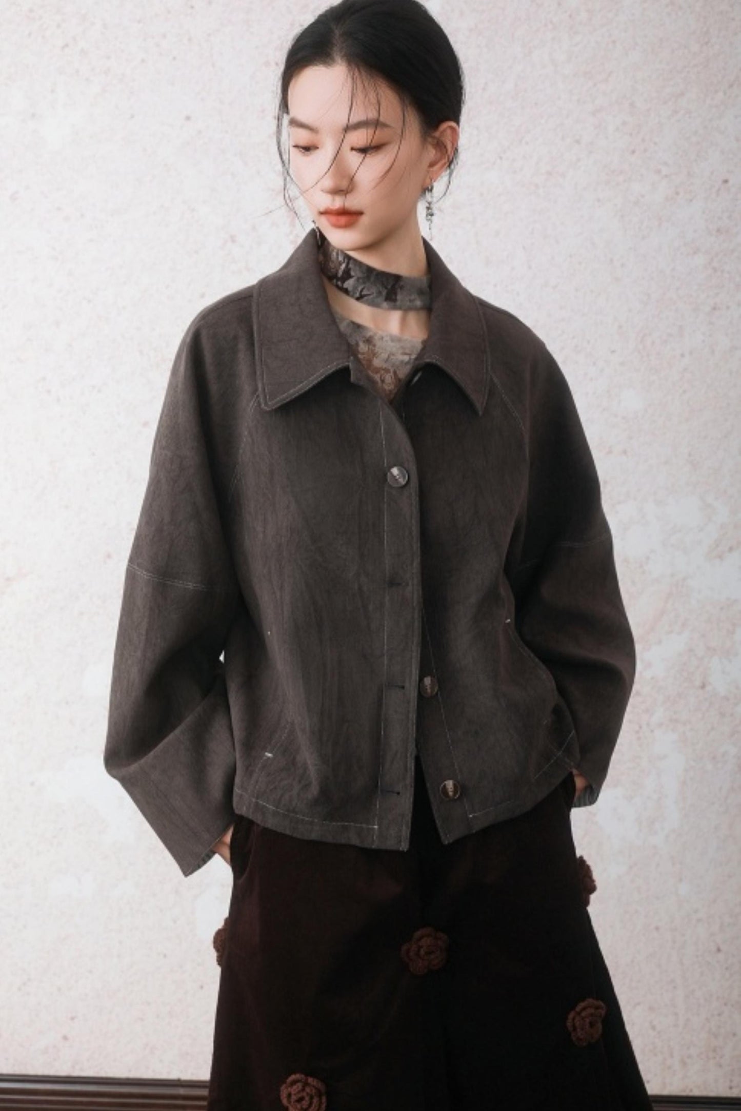 Patchwork Velvet-Feel Jacket