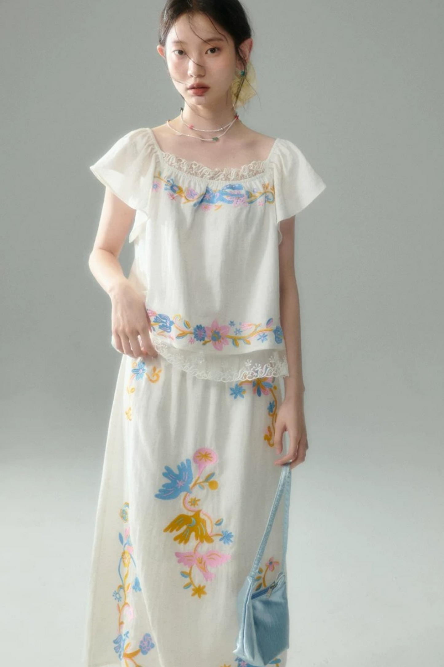Pony Embroidery Cotton Linen Set-Up