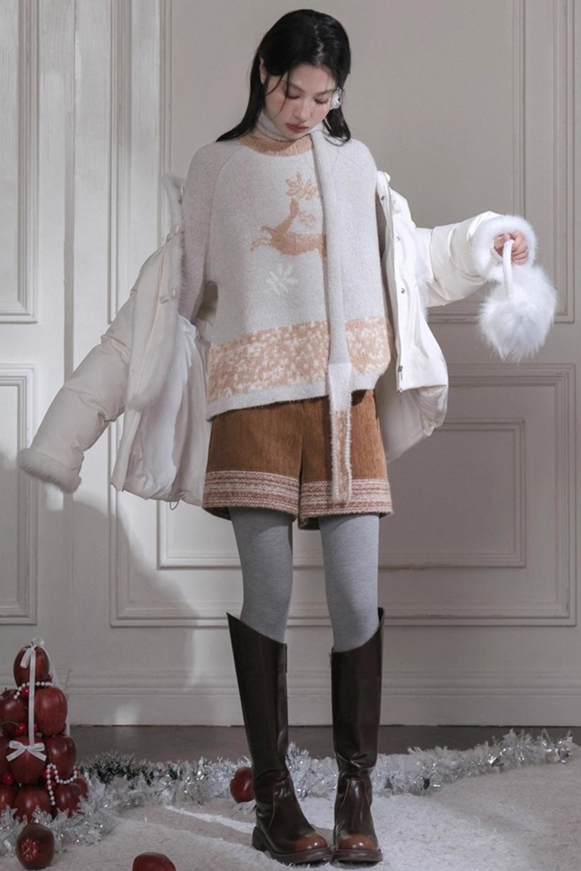 Red Sand Corduroy Wool Shorts