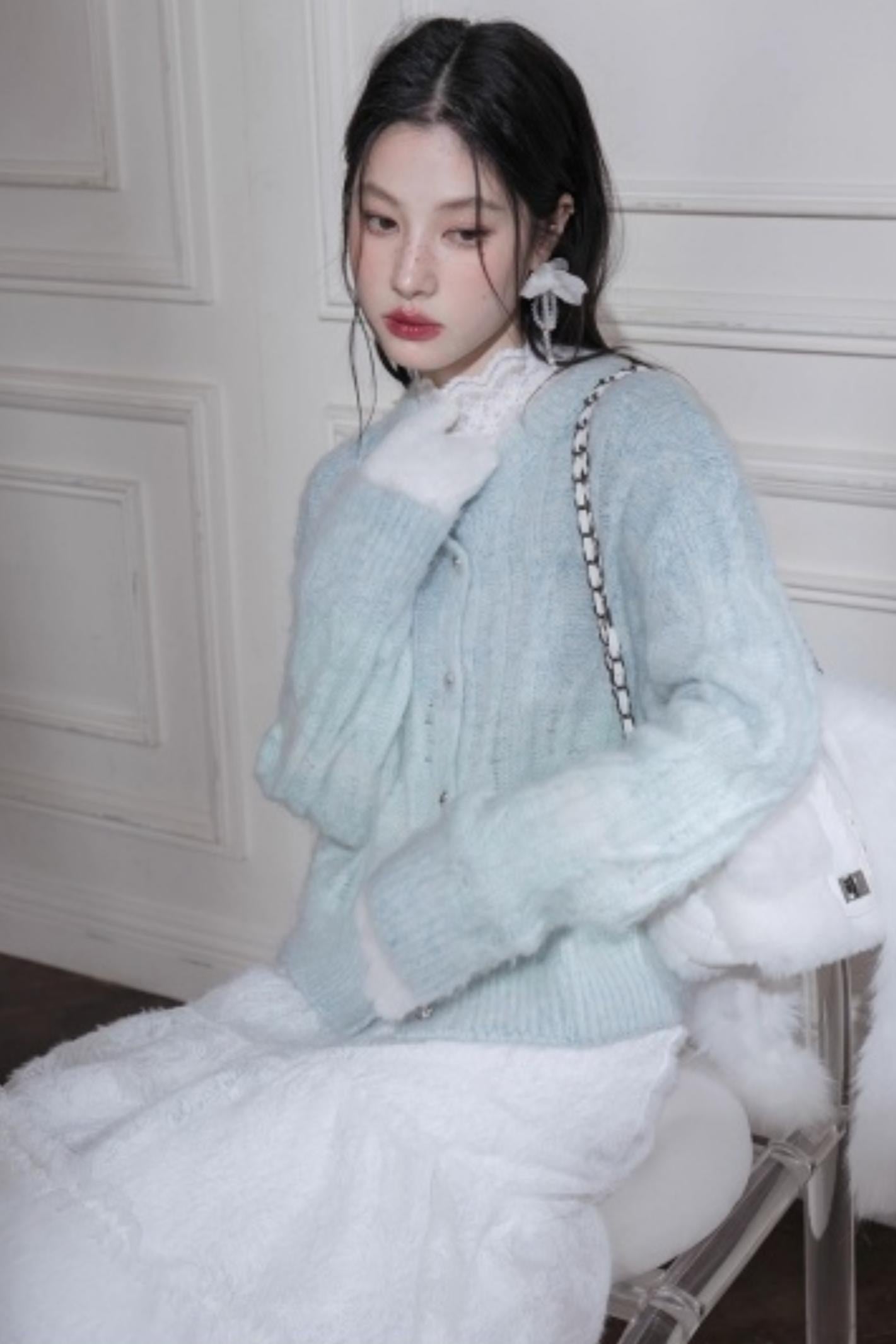 Gradient Alpaca Wool Cardigan