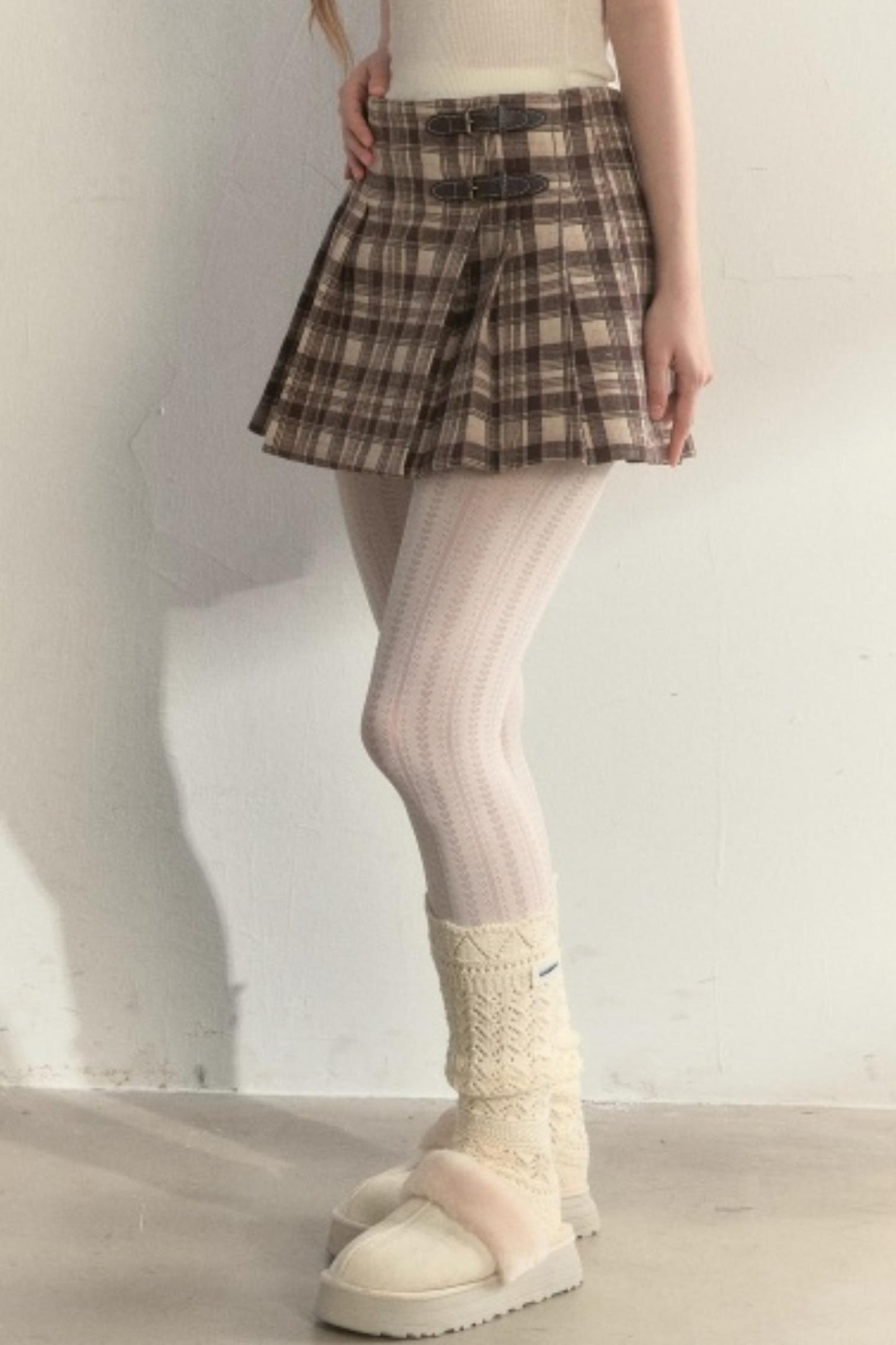Retro Plaid Pleated Skirt