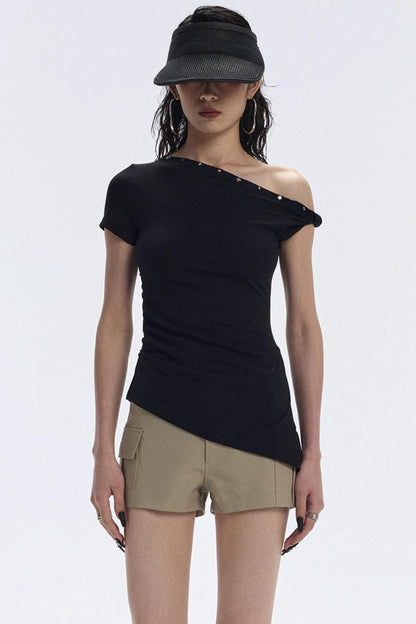 Bevelled Studded T-Shirt