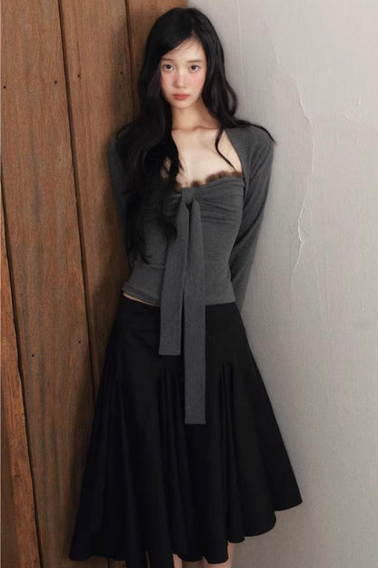 Deep Flower Bandeau Top Set -Up